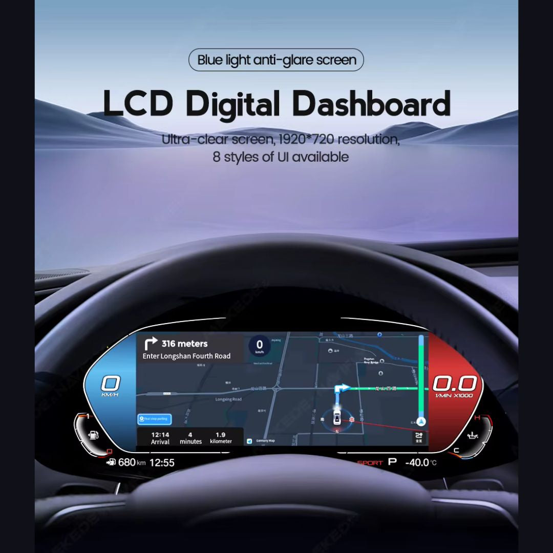 BMW 3 & 4 Series F30–F82 12.3″ Digital Instrument Cluster – LCD Dashboard with CarPlay - Pluscenter