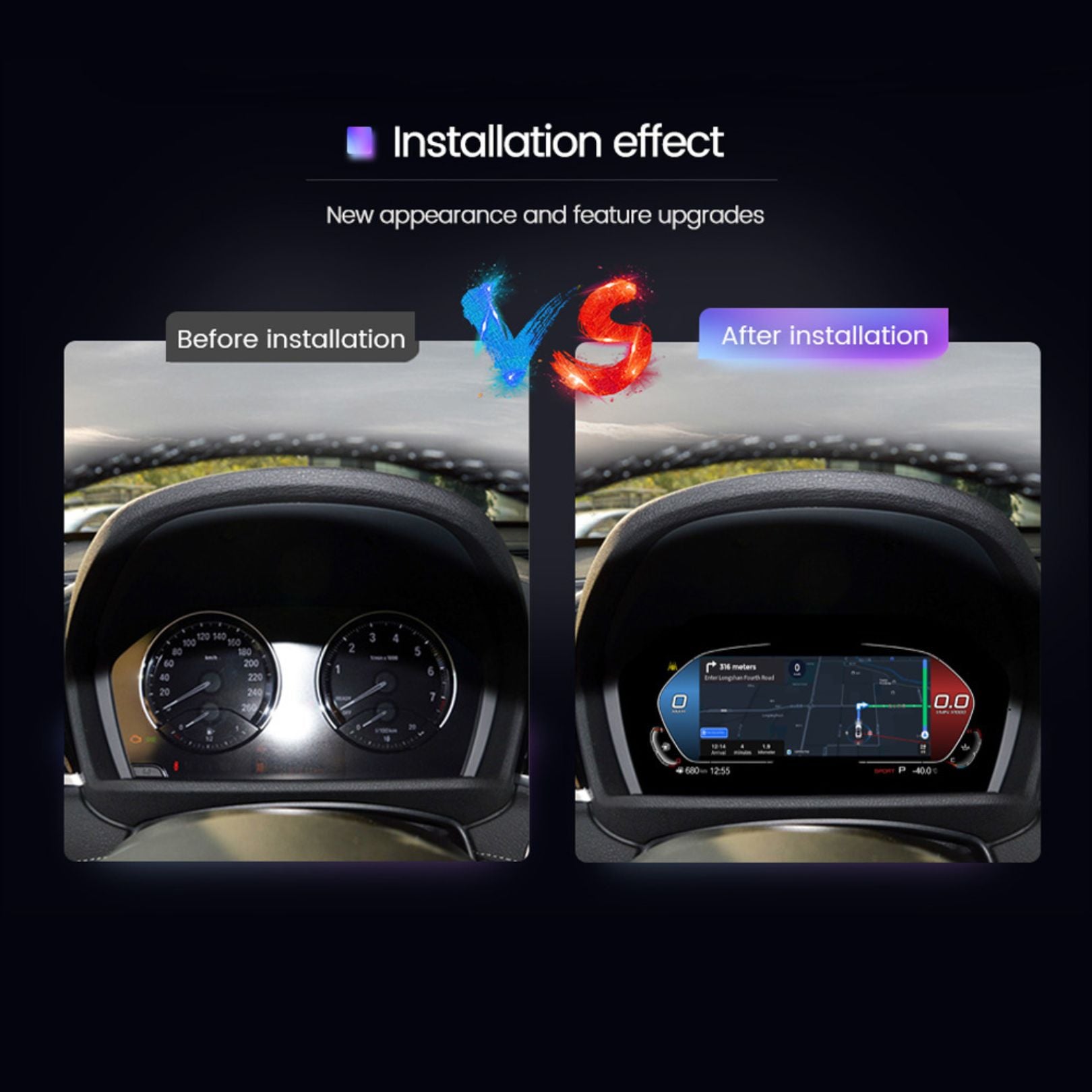 BMW F-Series 1 & 2 Series / X1 / X2 11″ Digital Instrument Cluster – LCD Dashboard with CarPlay - Pluscenter