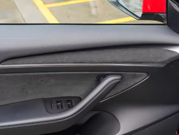 For Tesla 3 Y Real Carbon Fiber or Alcantara Dashboard + Door Trims - Pluscenter