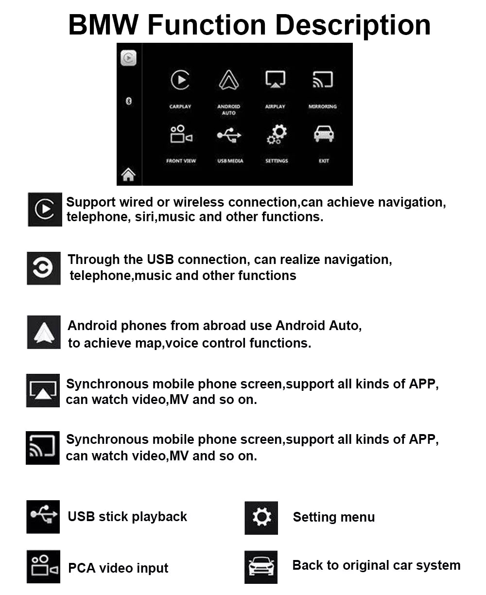 Wireless Apple CarPlay for BMW Android Auto Decoder Box NBT CIC EVO - Pluscenter