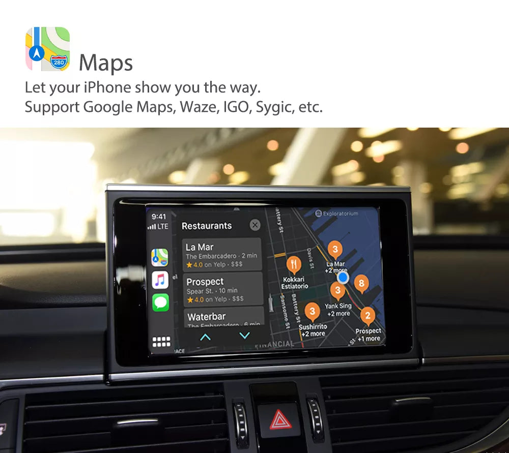 Wireless Apple CarPlay for Audi Android Auto Decoder Box 3G MMI 2G MMI MIB MIB2 - Pluscenter